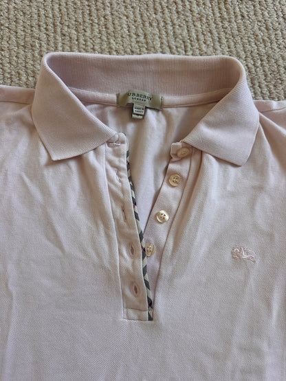 Vintage Burberry puff sleeve polo top