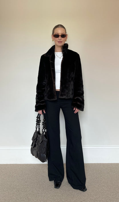 Vintage brown faux fur jacket