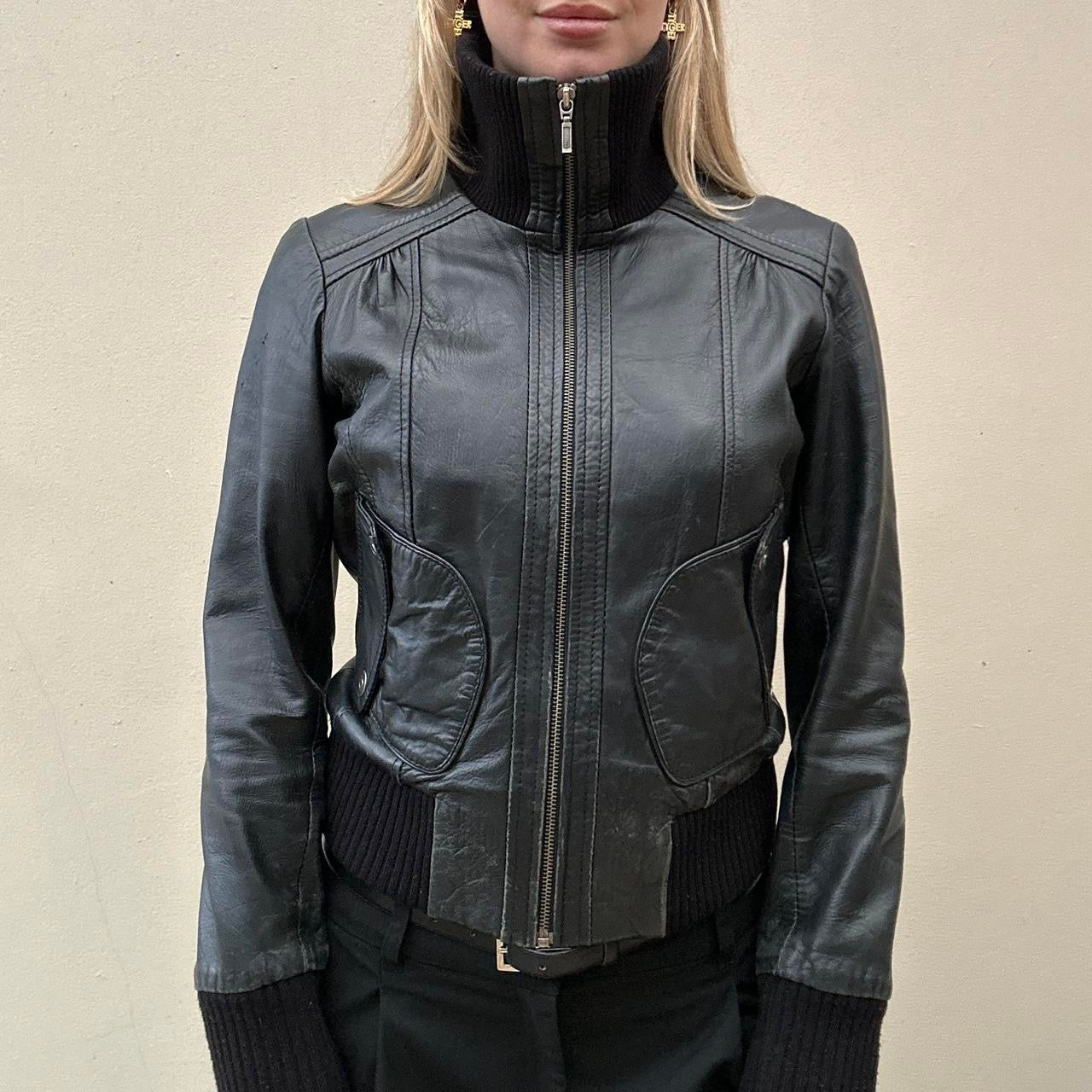 Vintage 00s black leather jacket