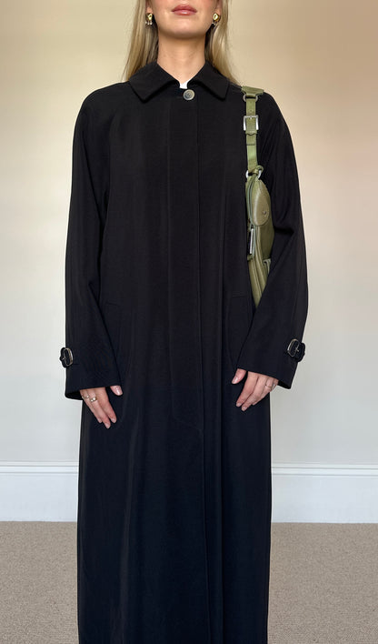 Vintage Black full length Trench Coat
