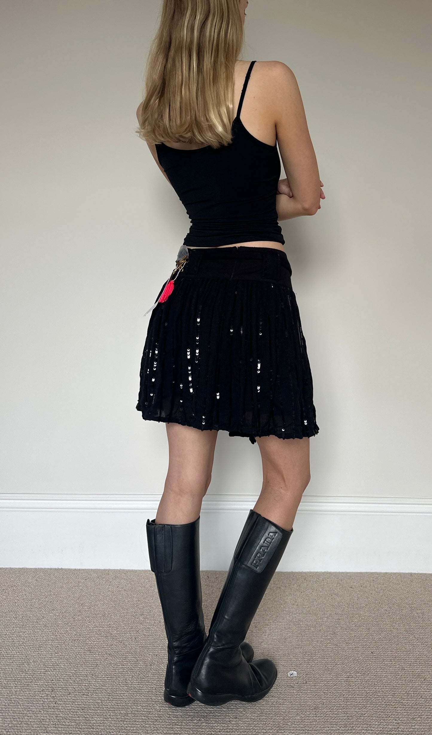 Vintage sequin tie skirt