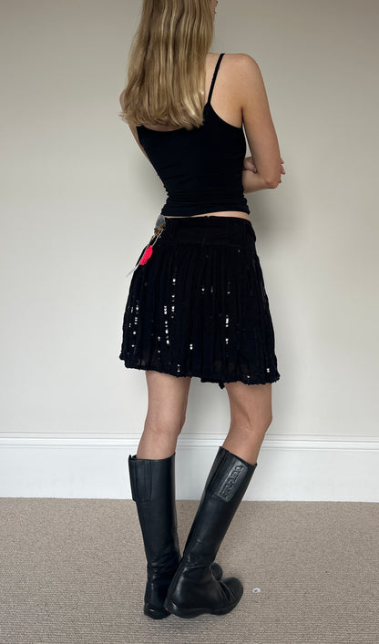 Vintage sequin tie skirt
