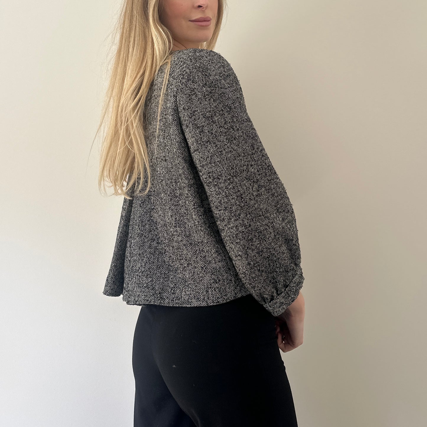 Vintage herringbone pea coat