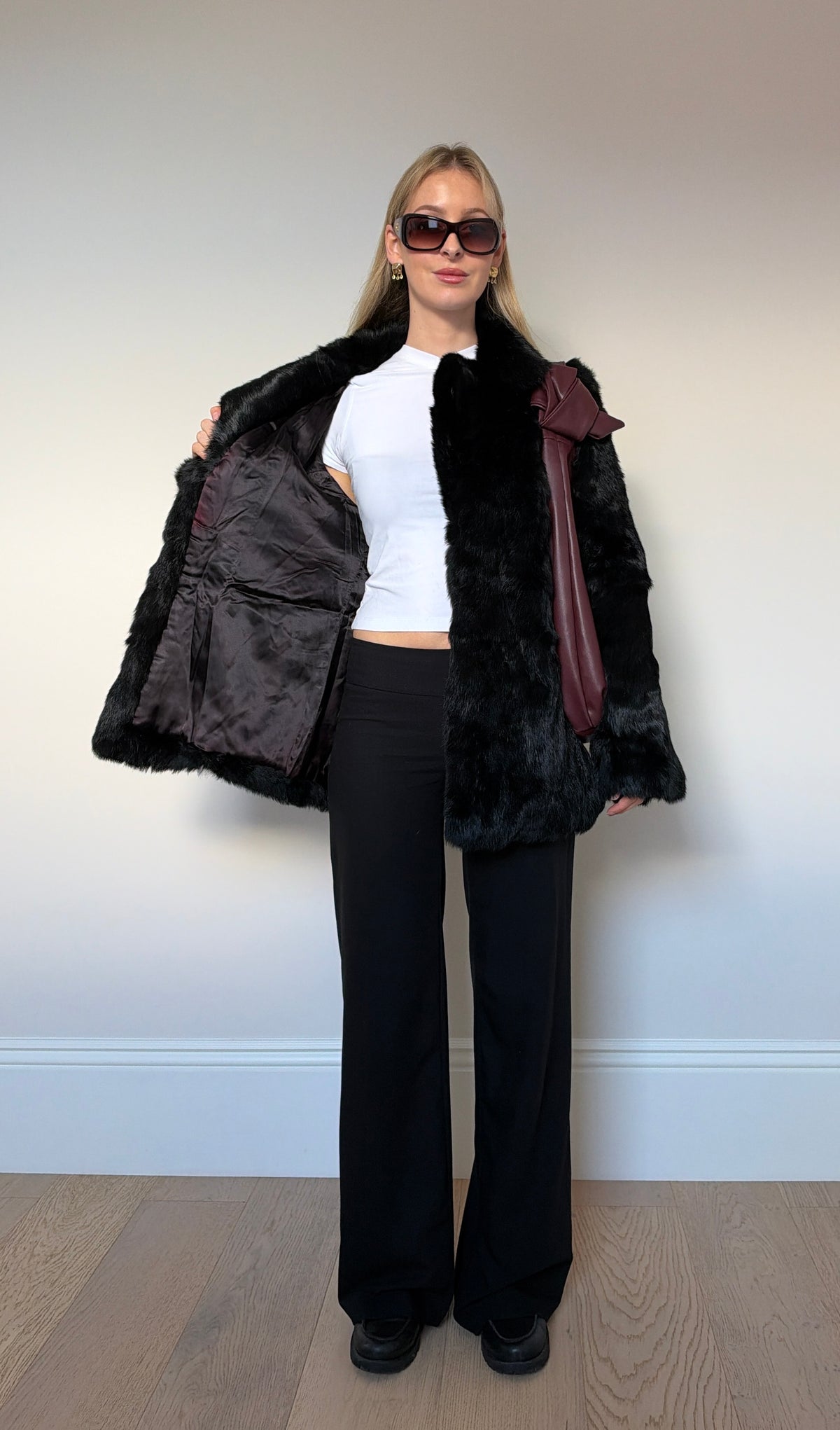 Vintage Black real fur jacket