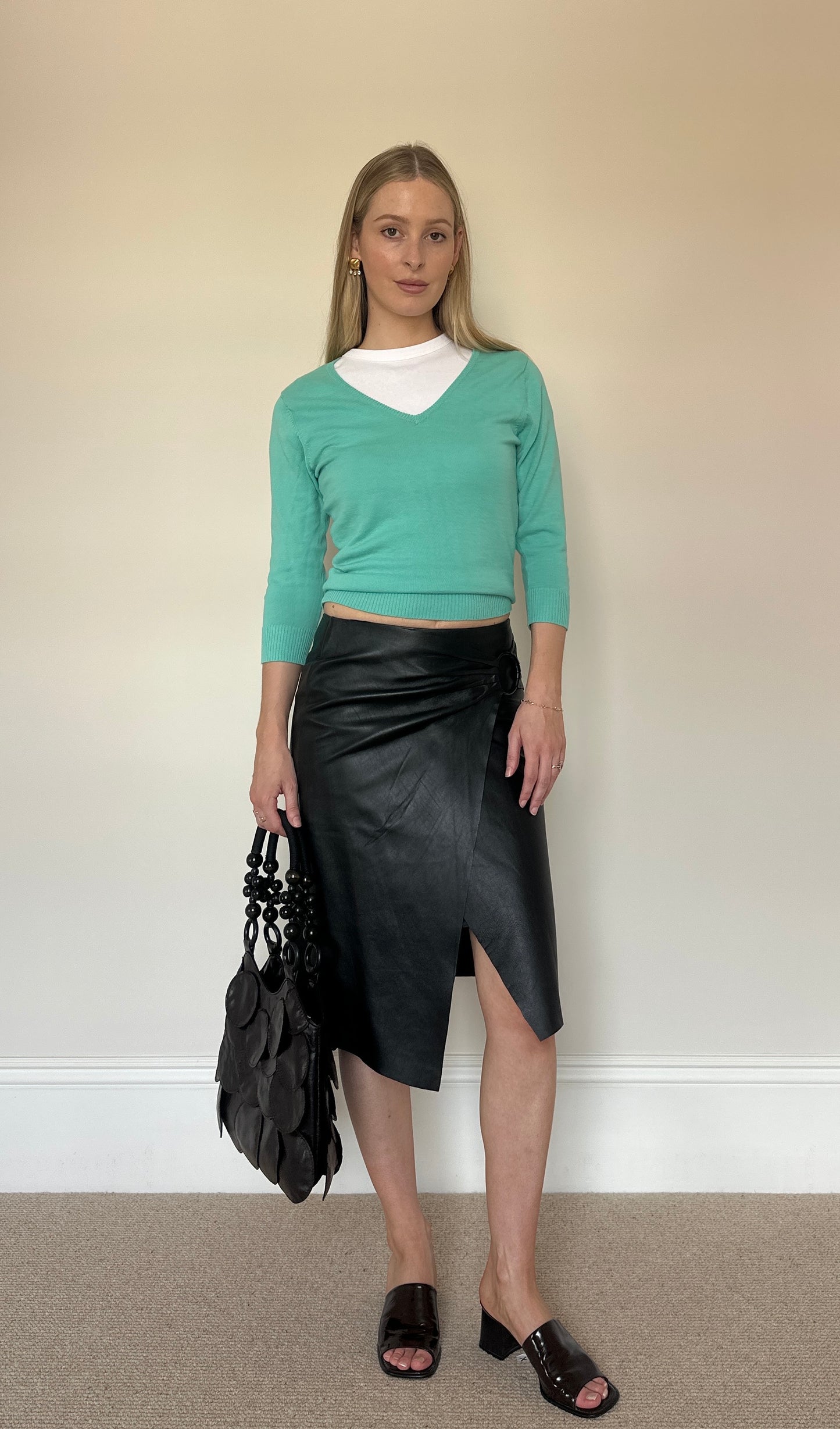 Turquoise v neck jumper