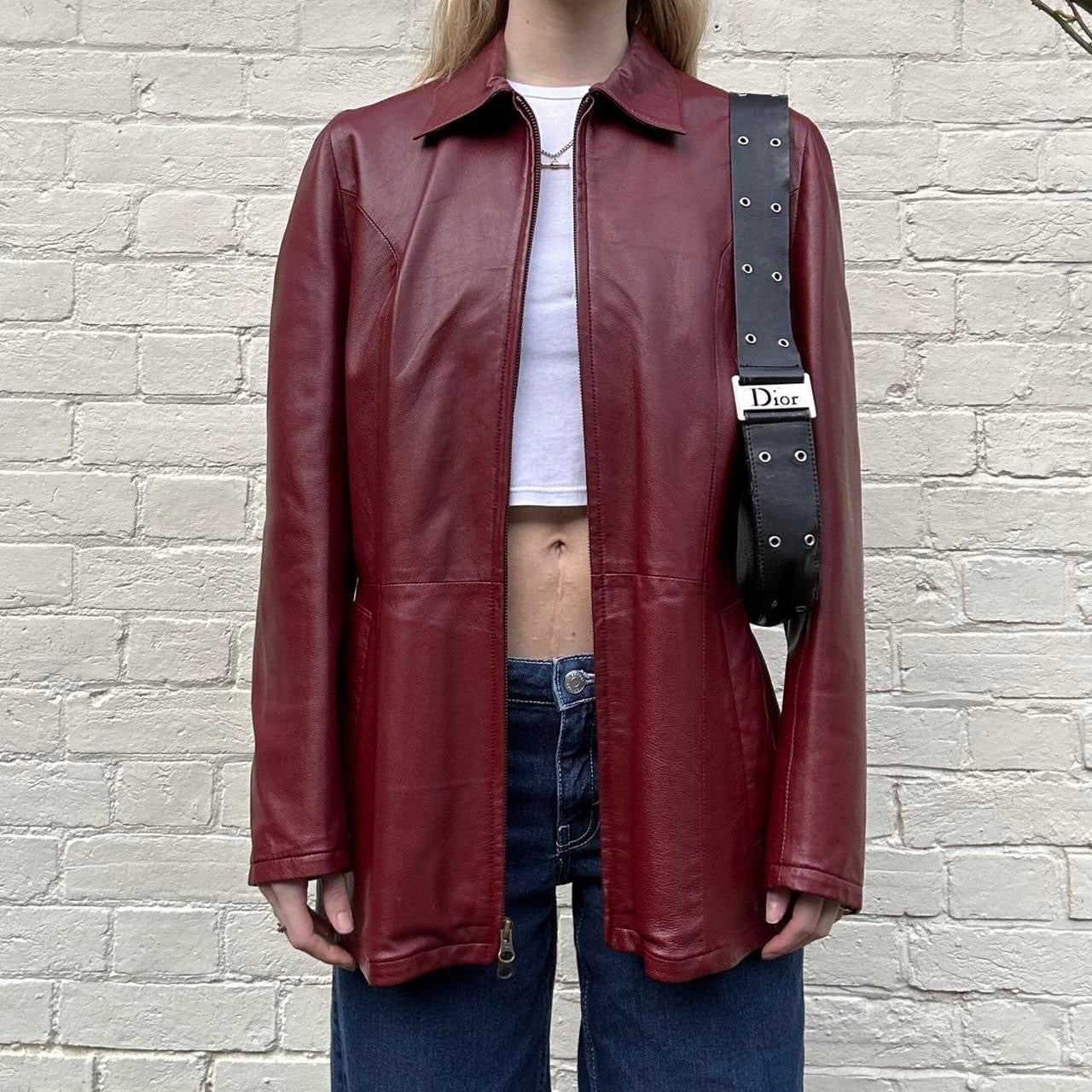 Vintage burgundy leather jacket