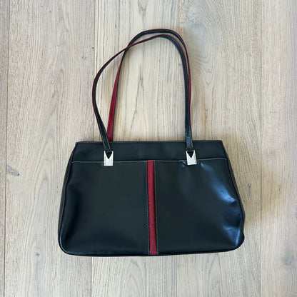 Vintage black & red handbag