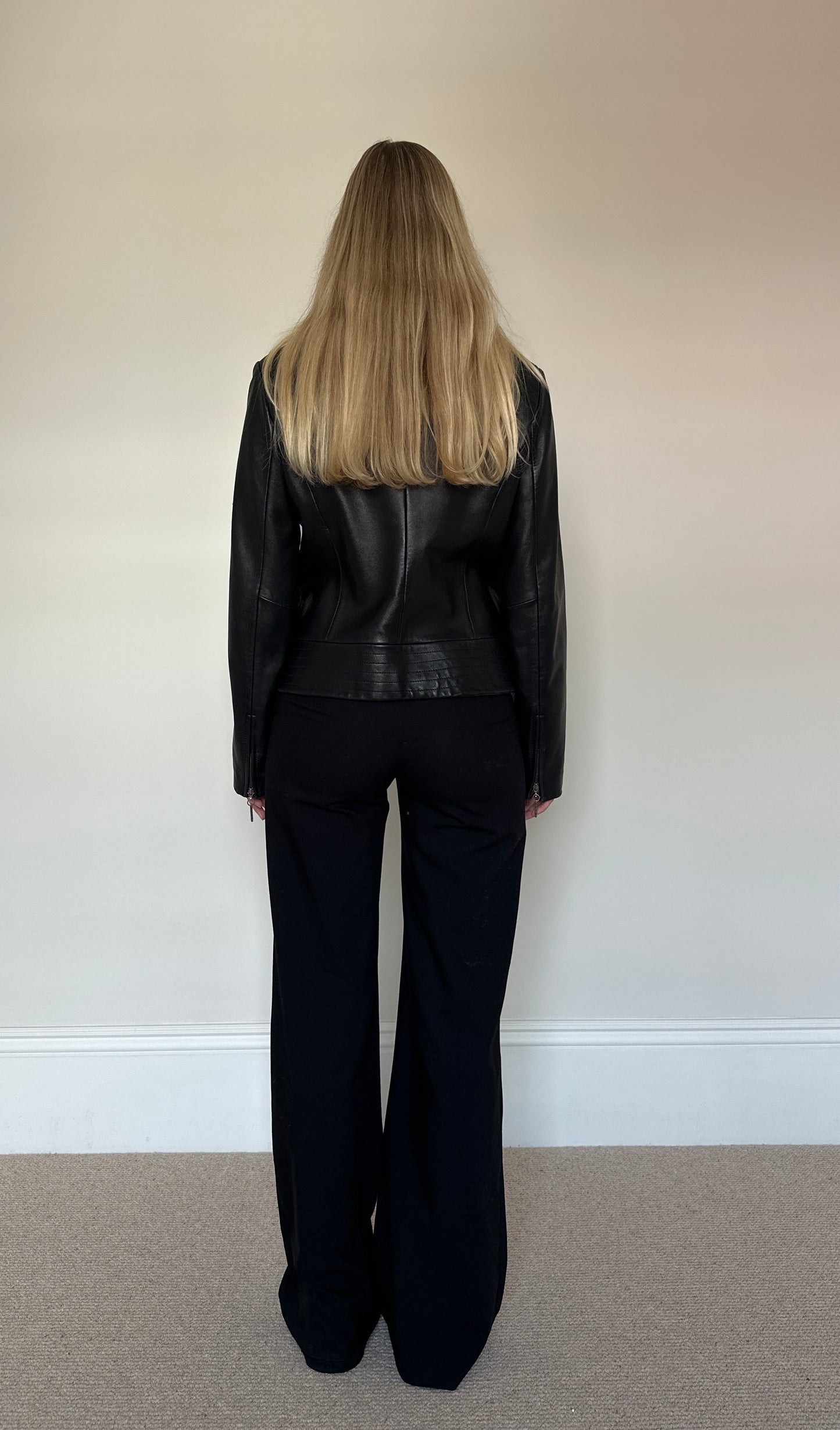 Vintage leather & faux fur jacket