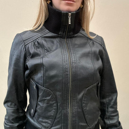 Vintage 00s black leather jacket