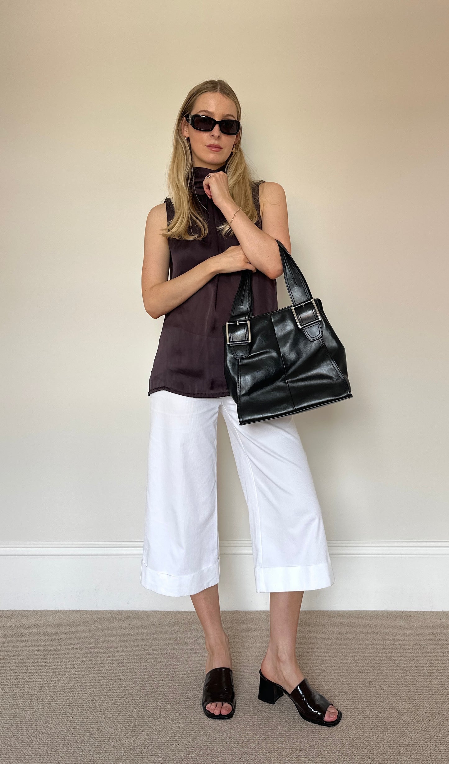 Vintage black buckle bag
