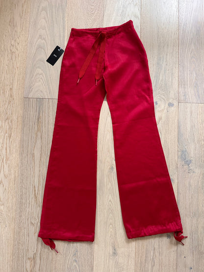 SALE vintage red linen trousers
