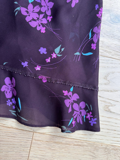 SALE Vintage purple sheer floral dress