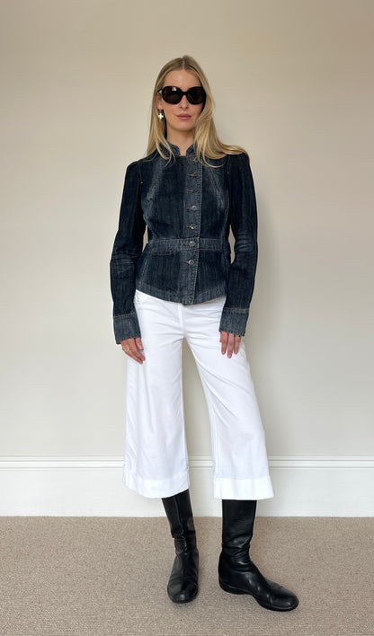 Vintage denim asymmetrical jacket