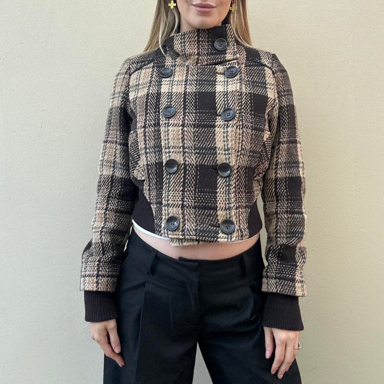 Vintage Jane Norman tartan bomber jacket