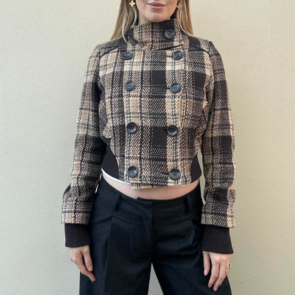 Vintage Jane Norman tartan bomber jacket