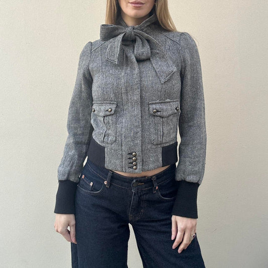 Vintage 00s pussy-bow jacket