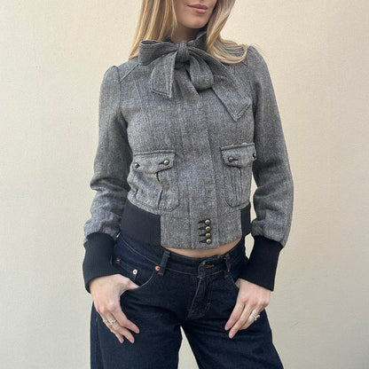 Vintage 00s pussy-bow jacket