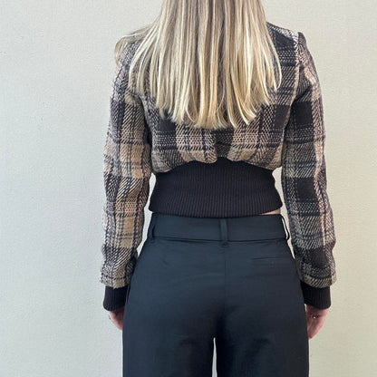 Vintage Jane Norman tartan bomber jacket