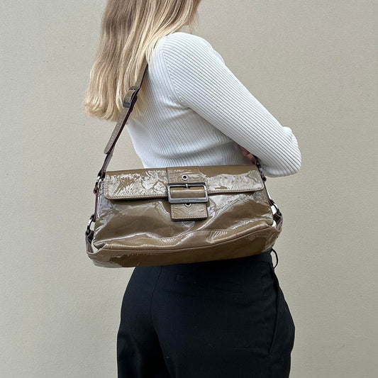 Vintage 00s olive green patent bag