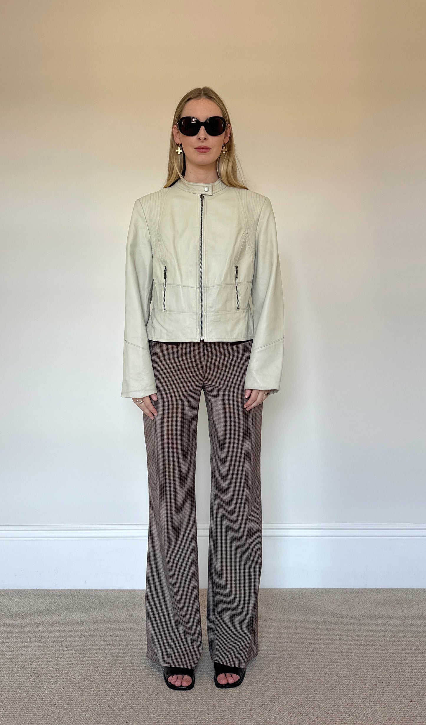 Vintage cream biker jacket