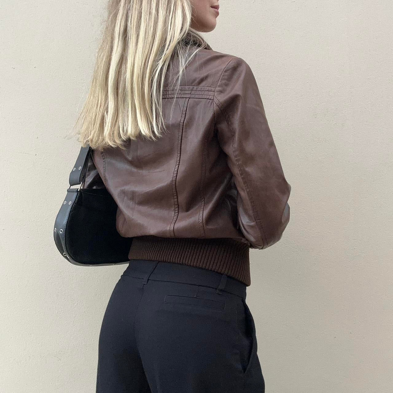 Vintage 00s brown bomber jacket