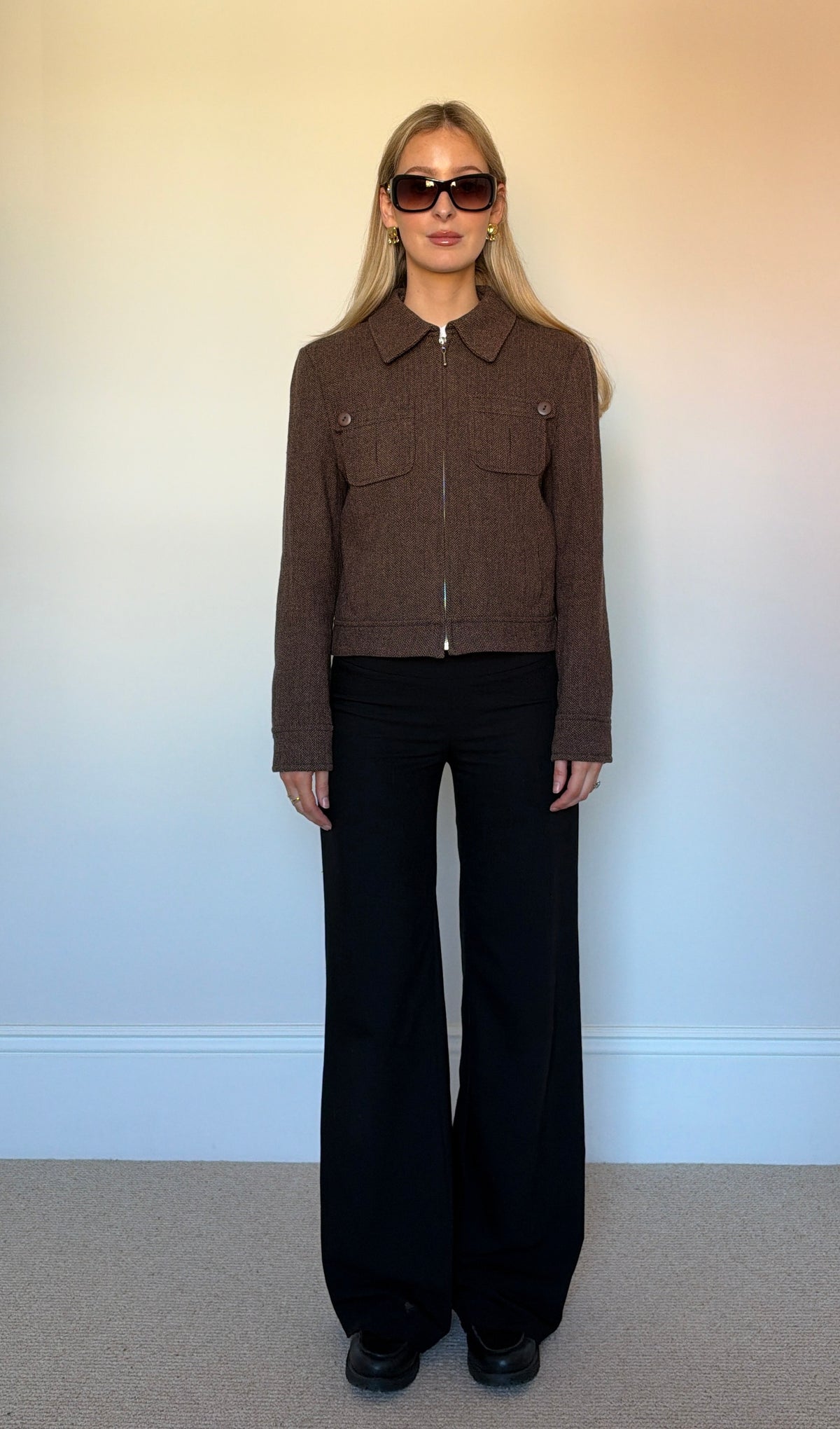 Vintage brown herringbone jacket