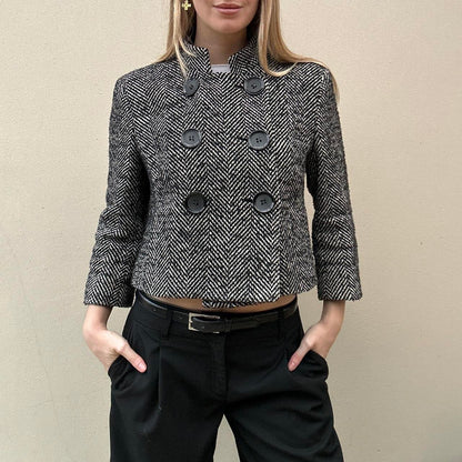Vintage herringbone pea coat