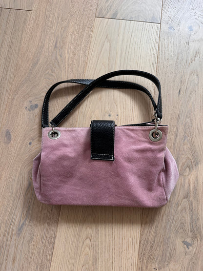 SALE vintage pink suede bag
