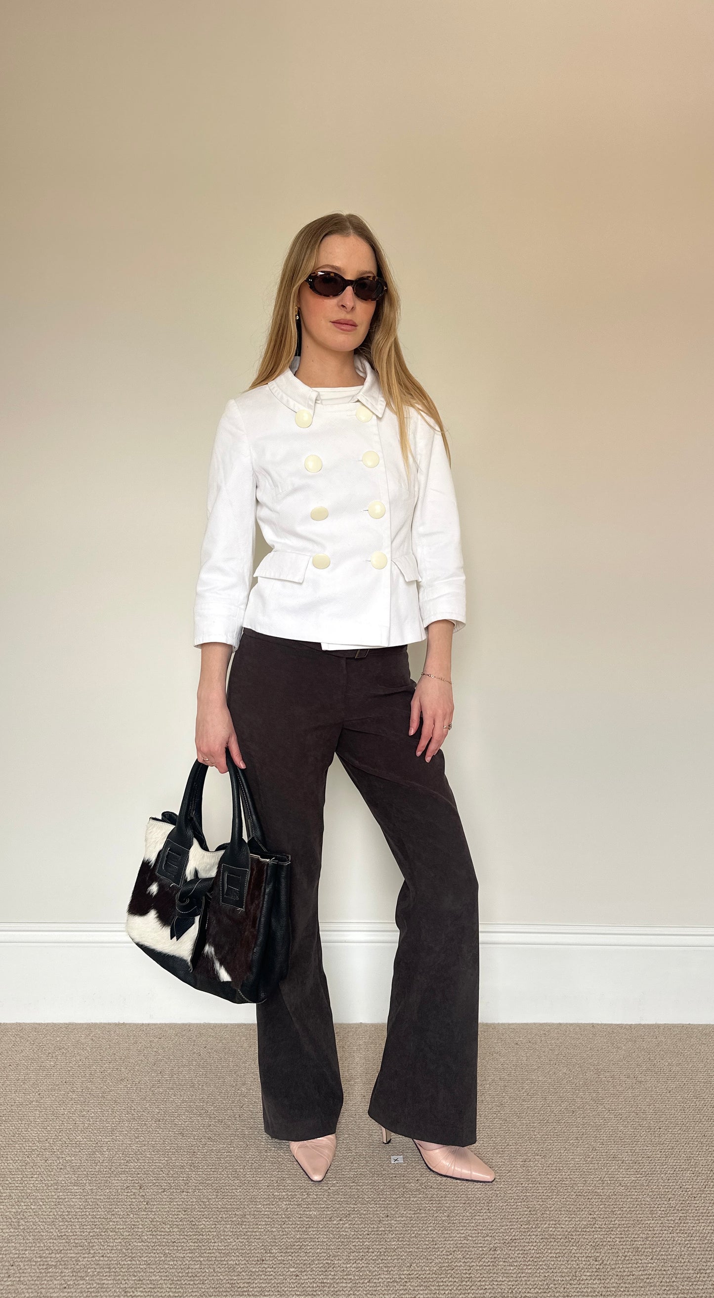 Vintage white pea coat