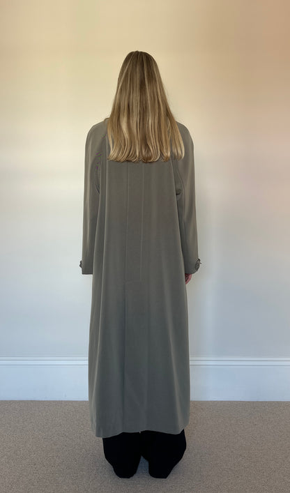 Vintage Khaki Longline Trench Coat