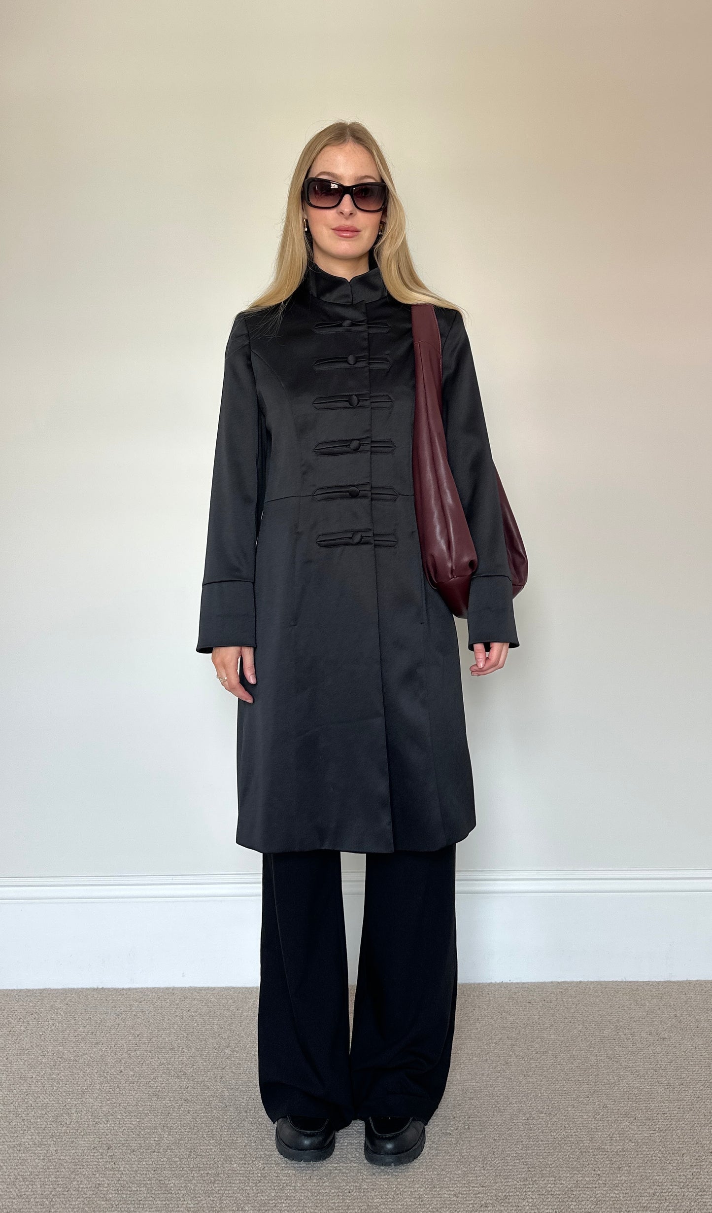 Vintage satin frog clasp jacket