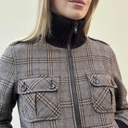 Vintage 00s tartan bomber jacket