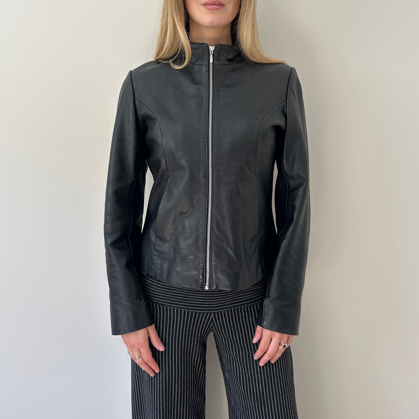 Vintage black leather jacket