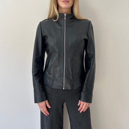 Vintage black leather jacket