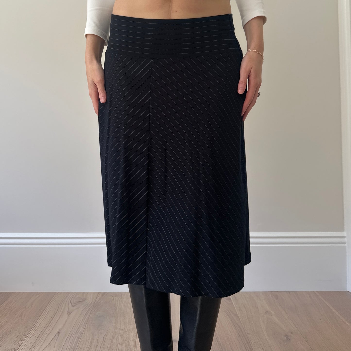 Vintage stripe midi skirt