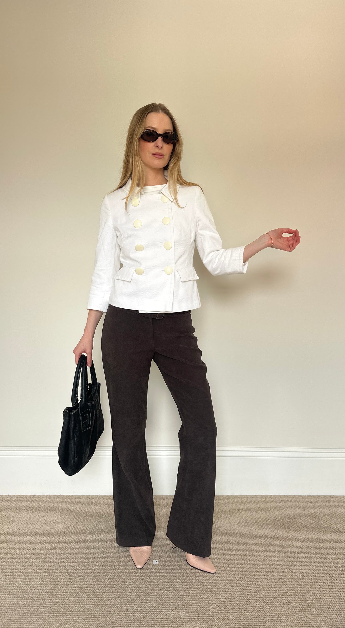 Vintage white pea coat