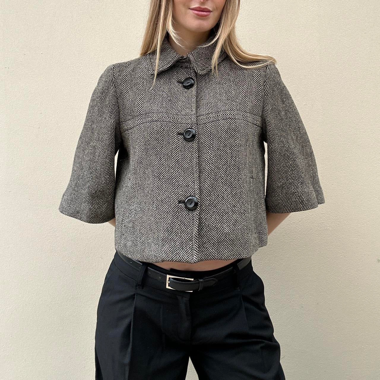 Vintage 00s herringbone pea coat