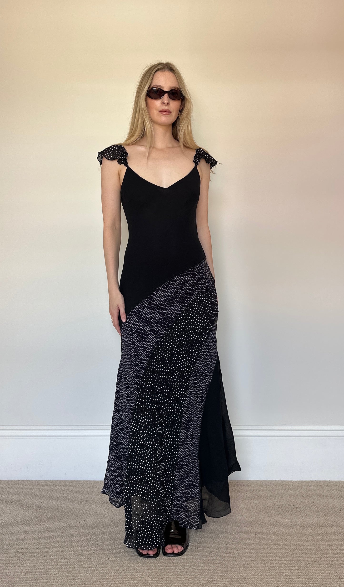 Vintage polka dot maxi dress