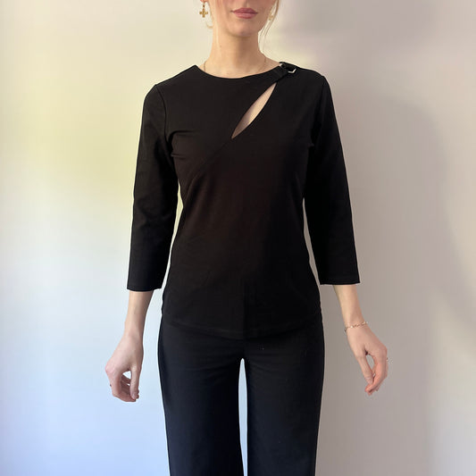 Vintage black 3/4 sleeve top