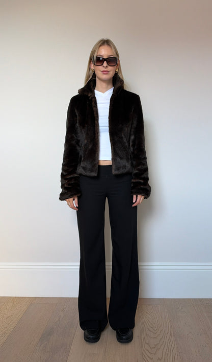 Vintage brown faux fur jacket