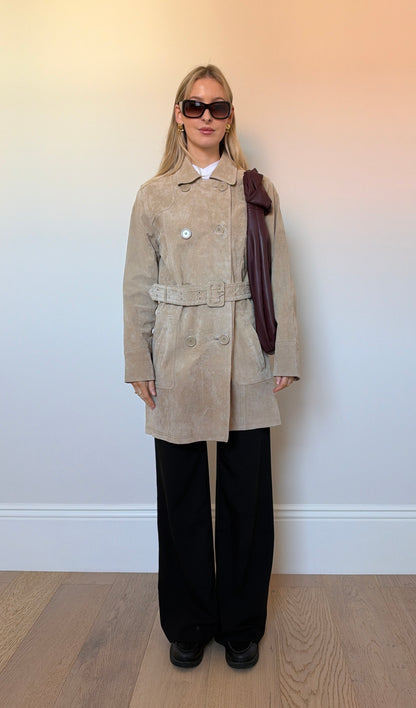 Vintage suede double breasted jacket