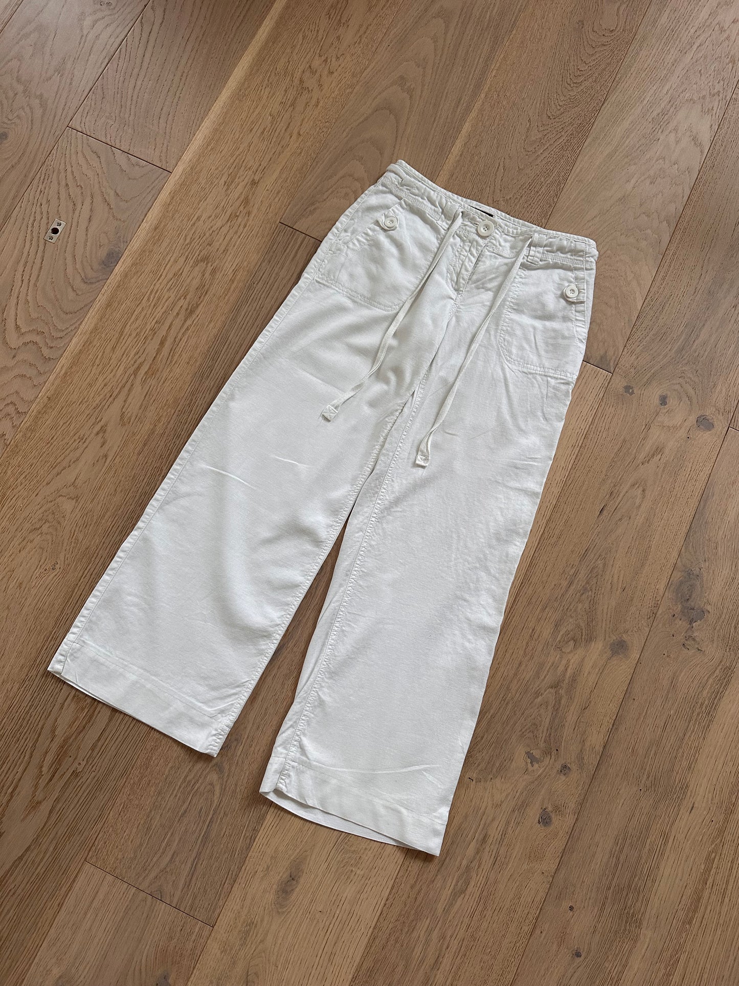 SALE white linen trousers