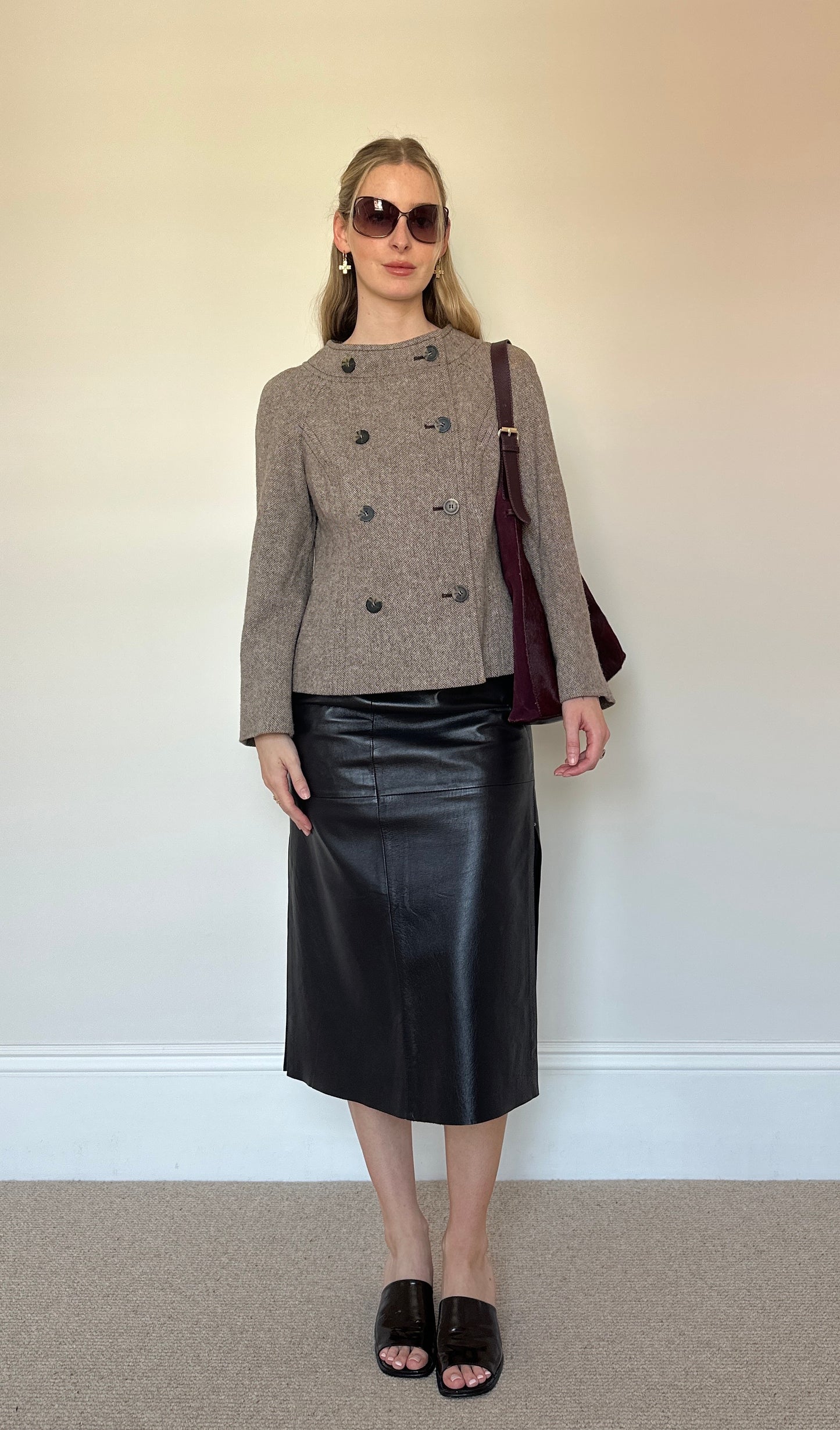 Vintage tweed pea coat