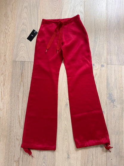 SALE vintage red linen trousers