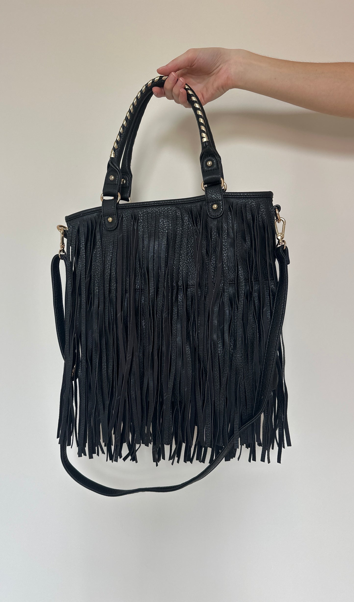 Vintage leather Tassle bag