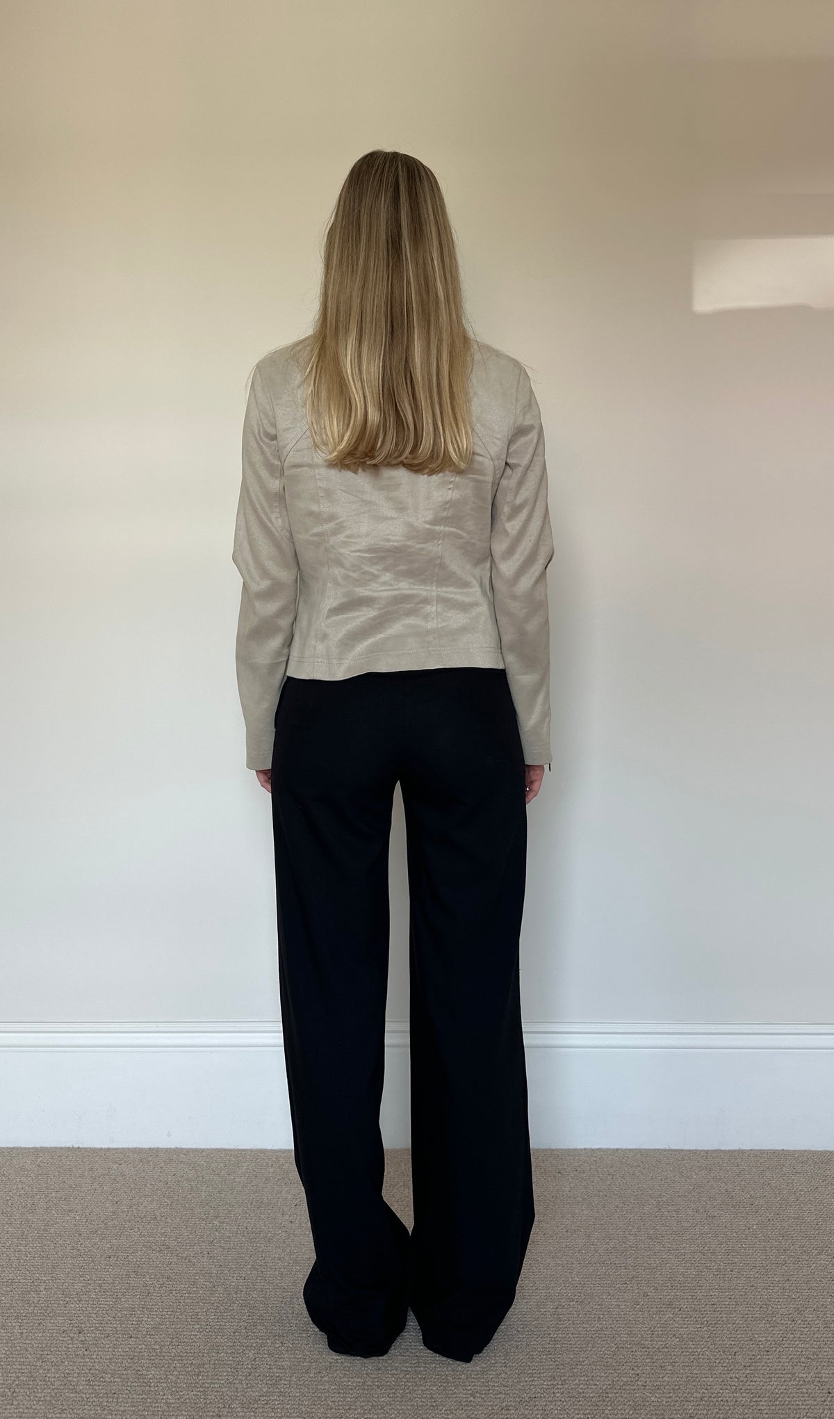Vintage faux suede biker jacket