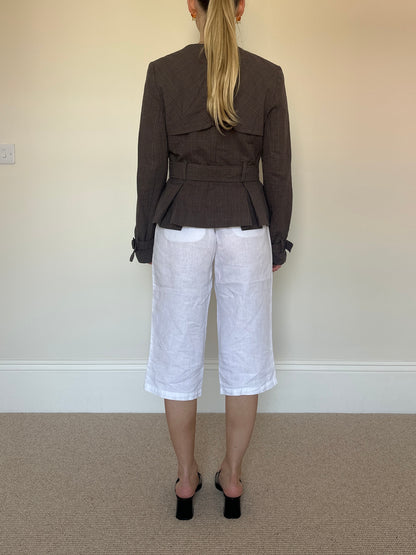 Vintage double breasted collarless jacket