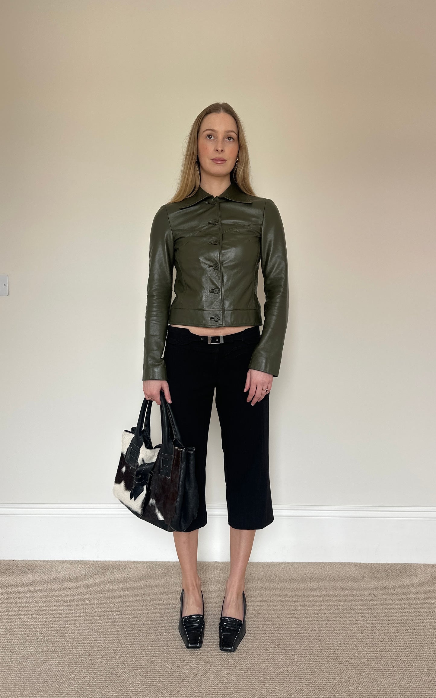 Vintage green leather jacket