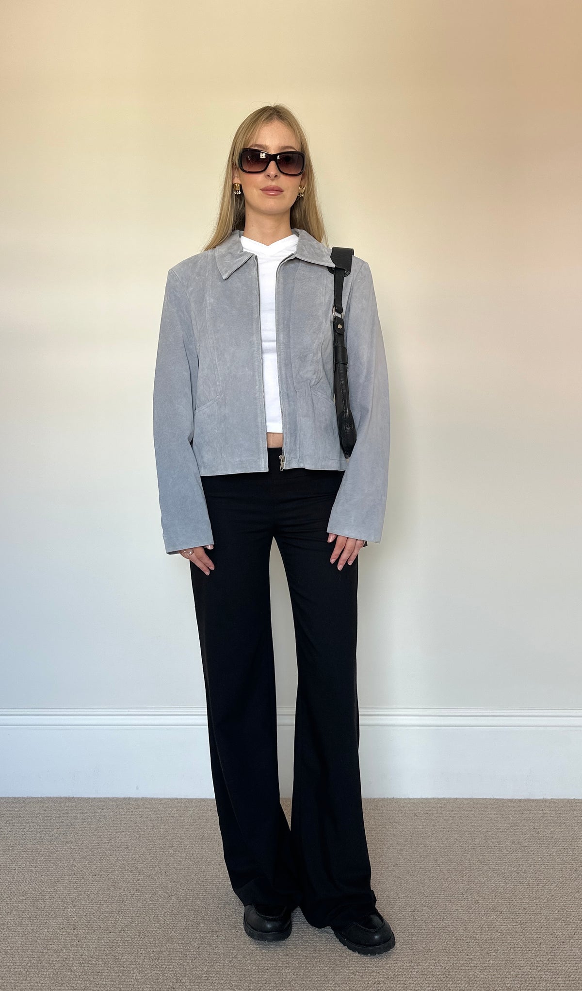 Vintage Powder Blue Suede Jacket
