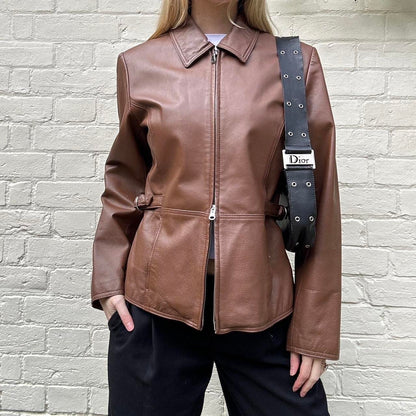 Vintage 00s brown leather jacket